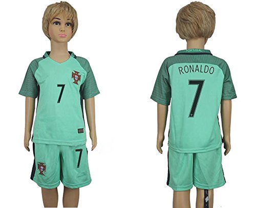 8997243437897 - 2016 POPULAR 2017 PORTUGAL 7 CRISTIANO RONALDO AWAY FOR CHILDREN KID YOUTH FOOTBALL SOCCER JERSEY IN GREEN
