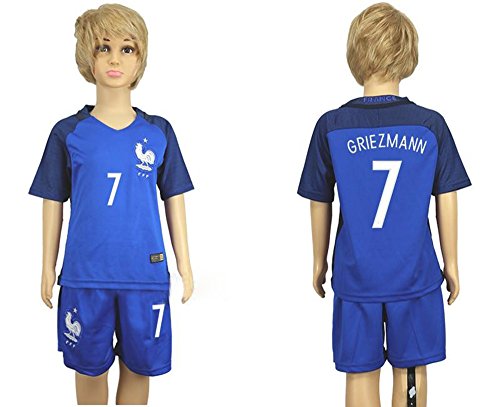 8997243438054 - 2016 POPULAR 2017 FRANCE 7 ANTOINE GRIEZMANN HOME FOR CHILDREN KID YOUTH FOOTBALL SOCCER JERSEY IN BLUE
