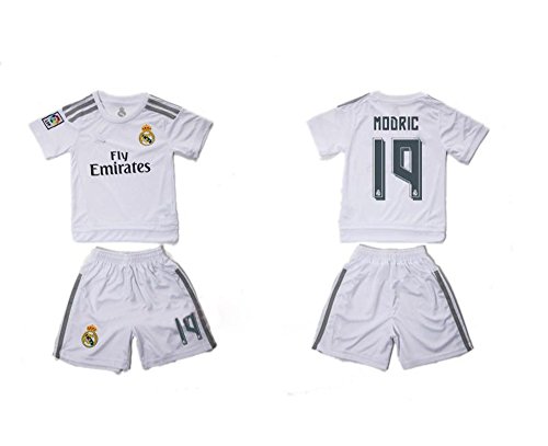8997243438283 - 2016 POPULAR REAL MADRID CF 19 LUKA MODRIC HOME SOCCER JERSEY FOR CHILDREN KID YOUTH IN WHITE