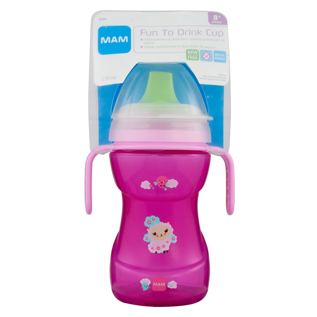 9001616245992 - COPO ROSA FUN TO DRINK CUP 270ML MAM
