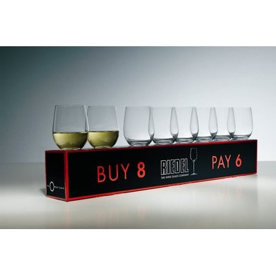 9006206514564 - RIEDEL 'O' BUY 8 PAY 6 CHARDONNAY STEMLESS WINE GLASSES -SET OF 8