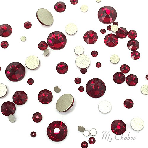 9007810266795 - SIAM RED 144 PCS SWAROVSKI 2058/2088 CRYSTAL FLATBACKS RED RHINESTONES NAIL ART MIXED WITH SIZES SS5, SS7, SS9, SS12, SS16, SS20, SS30 **FREE SHIPPING FROM MYCHOBOS (CRYSTAL-WHOLESALE)**