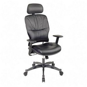 0090234002321 - OFFICE STAR(TM) HIGH-BACK LEATHER CHAIR, 56IN.H X 27 3/4IN.W X 29IN.D, BLACK