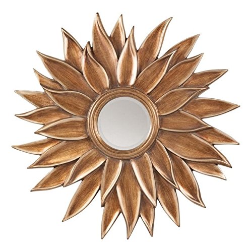 0090234185543 - OFFICE STAR ORLEANS BEVELED SUN FLOWER WALL MIRROR IN GOLD