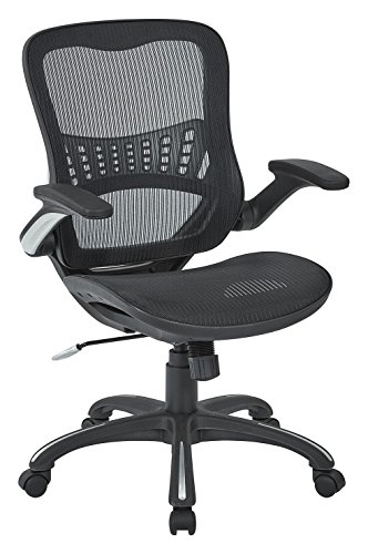0090234355311 - OFFICE STAR MESH BACK AND SEAT, 2-TO-1 SYNCHRO AND LUMBAR SUPPORT MANAGERS CHAIR, BLACK