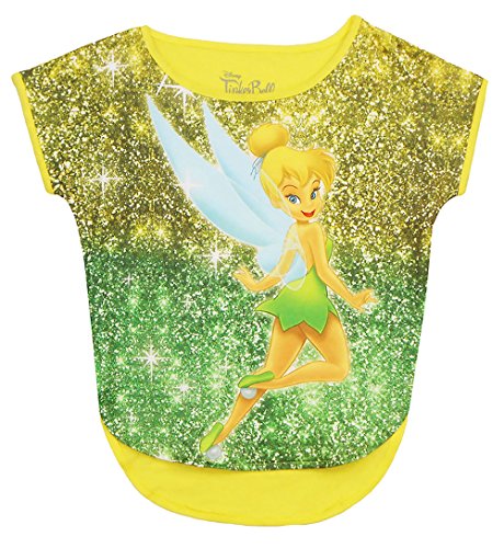 9031285222291 - DISNE GIRLS TINKERBELL PIXIE DUST SUBLIMATED TOP YELLOW SMALL