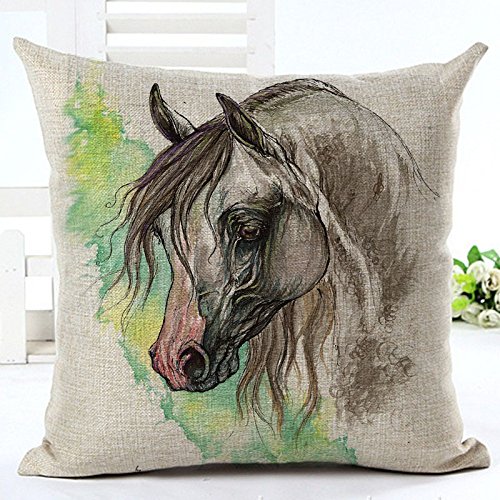 9035827563262 - PRETTY HORSE THEME HOME PILLOW CASE 18 X 18 (ONE SIDE)-BY MY STAR MARKET