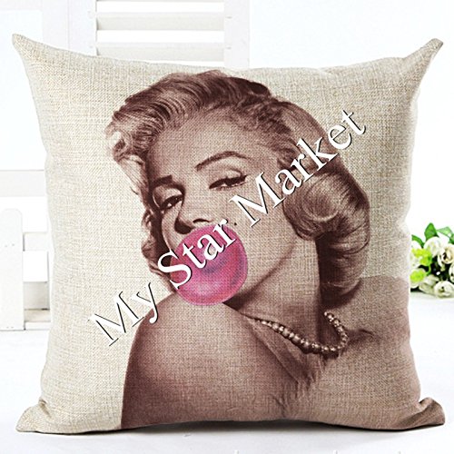 9035827564214 - MARILYN MONROE BUBBLE GUM THEME HOME CUSHION COVER 18 X 18 (ONE SIDE)-BY MY STAR MARKET