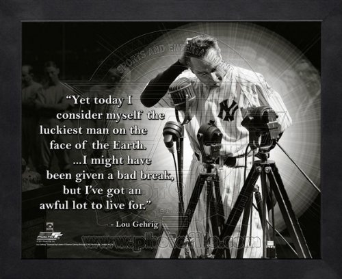 0000903630243 - LOU GEHRIG NEW YORK YANKEES PRO QUOTES FRAMED 8X10 PHOTO #1