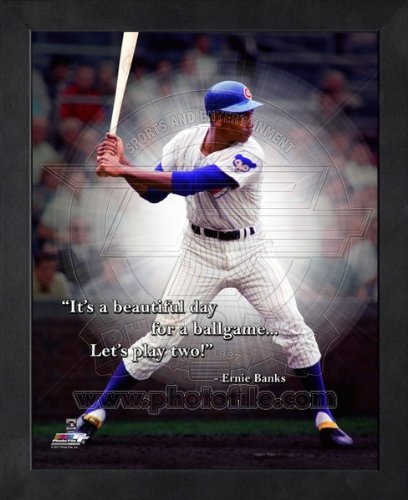 0903630366617 - ERNIE BANKS CHICAGO CUBS PRO QUOTES FRAMED 8X10 PHOTO