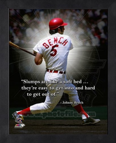 0903630367676 - JOHNNY BENCH CINCINNATI REDS PRO QUOTES FRAMED 8X10 PHOTO