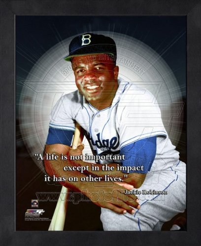 0903630369045 - JACKIE ROBINSON BROOKLYN DODGERS PRO QUOTES FRAMED 8X10 PHOTO #1