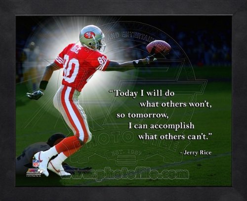 0903630375459 - JERRY RICE SAN FRANCISCO 49ERS PRO QUOTES FRAMED 8X10 PHOTO
