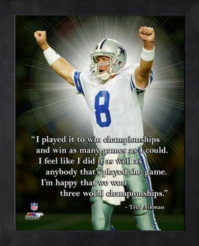 0903630426175 - TROY AIKMAN DALLAS COWBOYS PRO QUOTES FRAMED 8X10 PHOTO