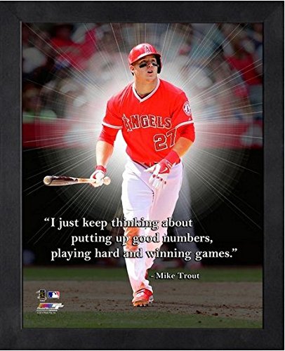 0903630530445 - MIKE TROUT LOS ANGELES ANGELS MLB PRO QUOTES PHOTO (SIZE: 9 X 11) FRAMED