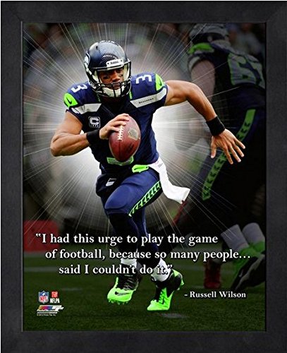 0903630567304 - RUSSELL WILSON SEATTLE SEAHAWKS NFL PROQUOTES® PHOTO (SIZE: 9 X 11) FRAMED