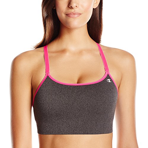 0090563256037 - CHAMPION WOMEN'S ABSOLUTE CAMI SPORTS BRA WITH SMOOTHTEC BAND, GRANITE HEATHER/P