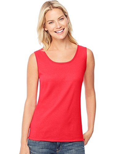 0090563984084 - HANES WOMENS MINI-RIBBED COTTON TANK O9341, S, RED SPARK