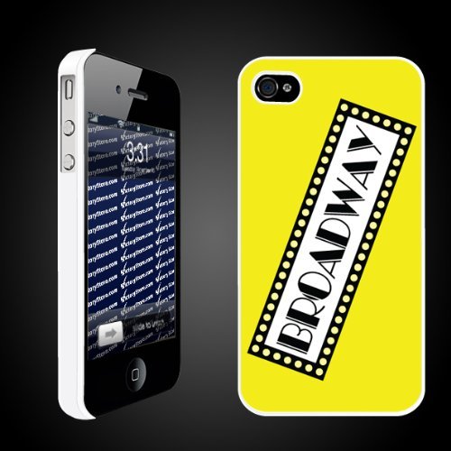 0091037330628 - MUSICAL THEATRE THEMED BROADWAY - WHITE PROTECTIVE IPHONE 4/IPHONE 4S HARD CASE