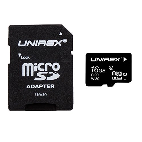 0091037941244 - UNIREX MICROSD HIGH CAPACITY 16GB CLASS 10 WITH SD ADAPTER AND USB READER