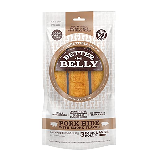 BETTER BELLY PORK HIDE ROLLS WITH SMOKE FLAVOR LARGE, 3 COUNT