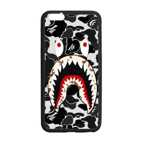 9110666173206 - DIY BAPE SHARK ARMY PATTERN CUSTOM CASE SHELL COVER FOR IPHONE 6S PLUS TPU (LASER TECHNOLOGY)