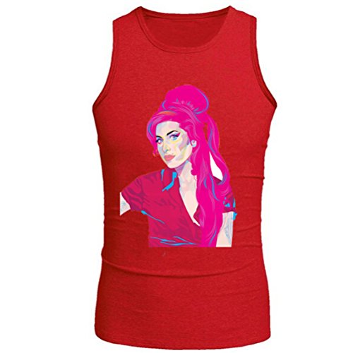 9115339320604 - TANK-HOME MEN'S AMY WINEHOUSE TANK TOP (RED SMALL)