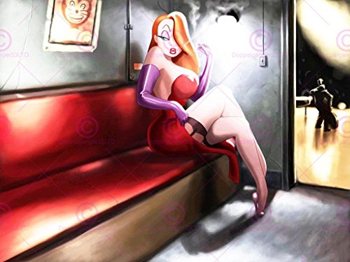 9119649035951 - BESTWISHES CUSTOM JESSICA RABBIT HOT RED DRESS BEDROOM HOME DECORATION HIGH QUALITY PHOTO POSTER PRINTS SIZE 50*75 CM WALL STICKER FOR GIFT
