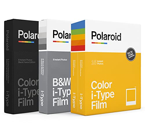 9120096772979 - POLAROID I-TYPE FILM VARIETY PACK - I-TYPE COLOR FILM, B&W FILM, BLACK FRAME FILM (32 PHOTOS)