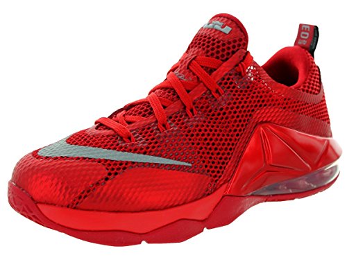 0091206963428 - NIKE KID'S LEBRON XII LOW GS, UNIVERSITY RED/REFLECT SLIVER-GYM RED-B, YOUTH SIZE 7