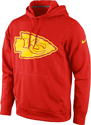 9120923322148 - NIKE KANSAS CITY CHIEFS MEN'S WARP LOGO THERMA-FIT PERFORMANCE PULLOVER HOODIE (XL, RED)