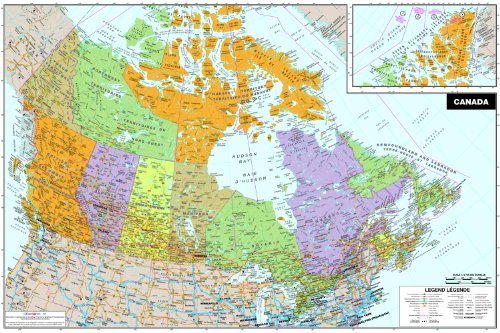 0091212560819 - WALL POPS WPE0255 CANADA PEEL AND STICK DRY-ERASE MAP
