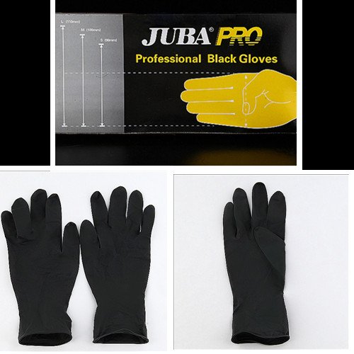 9140177000005 - 20X PROFESSIONAL JUBA REUSABLE BLACK LATEX GLOVES J0676-2