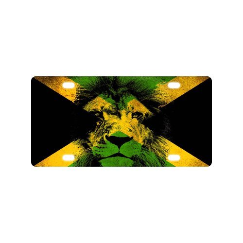9167072963266 - CUSTOM JAMAICAN FLAG METAL LICENSE PLATE CAR DECORATION LICENSE PLATE COVER TAG-1