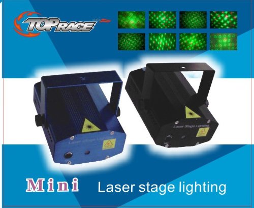 0091671003599 - TOP RACE® 20 PATTERNS LED MINI STAGE LIGHT LASER PROJECTOR CLUB DJ DISCO BAR STAGE LIGHT, VOICE-ACTIVATED VERSION FDA & AMAZON STANDARDS LASER TYPE: CLASS IIIR