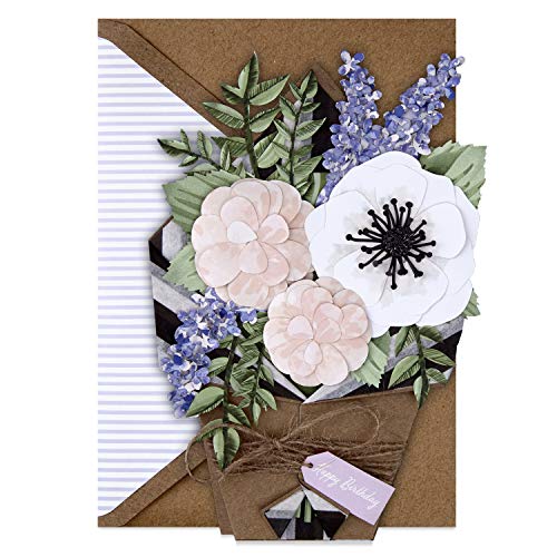 0009200708150 - HALLMARK SIGNATURE PAPER CRAFT FLOWERS DISPLAYABLE BOUQUET BIRTHDAY CARD (BEAUTIFUL DAY)