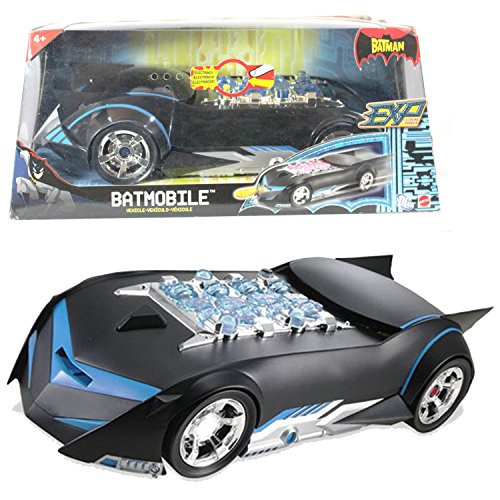 0092100791742 - MATTEL YEAR 2005 DC COMICS THE BATMAN EXP EXTREME POWER SERIES 11-1/2 INCH LONG ELECTRONIC ACTION VEHICLE SET - BATMOBILE (J1963) WITH LIGHT AND SOUND FEATURES PLUS DISC LAUNCHER AND DISC