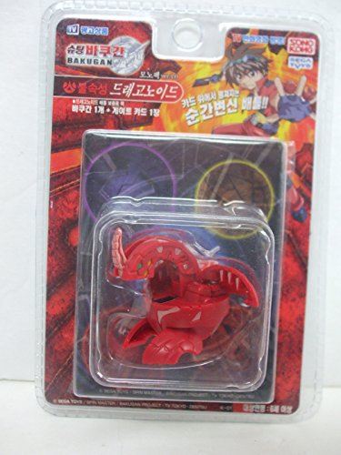 0092100812652 - SEGA TOYS BAKUGAN SPIN MASTER : RED DRAGONOID - RED COLOR WITH CARD