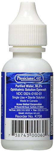 0092265087032 - FIRST AID ONLY EYEWASH, 1-OUNCE. PLASTIC BOTTLE, 12-COUNT BOXES