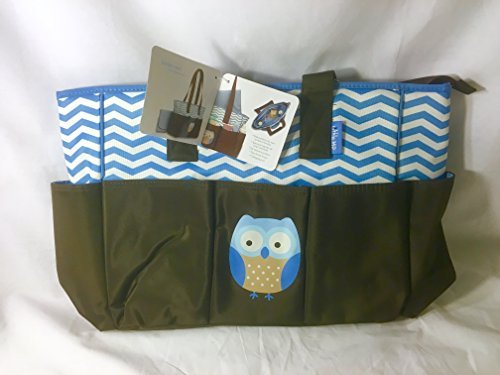 0092317114426 - DIAPER BAG BY LITTLE ME WITH OWL AND ZIGZAG DESIGN