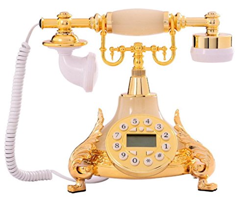 9243847459537 - ZWC ANTIQUE VINTAGE TELEPHONES CONTINENTAL FASHION PRINCESS PHONE DECORATIVE FIXED LANDLINE , GOLD