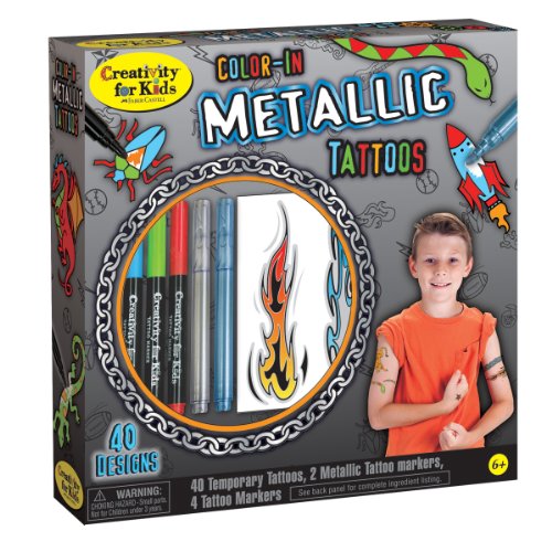 0092633113806 - CREATIVITY FOR KIDS COLOR-IN METALLIC TATTOOS