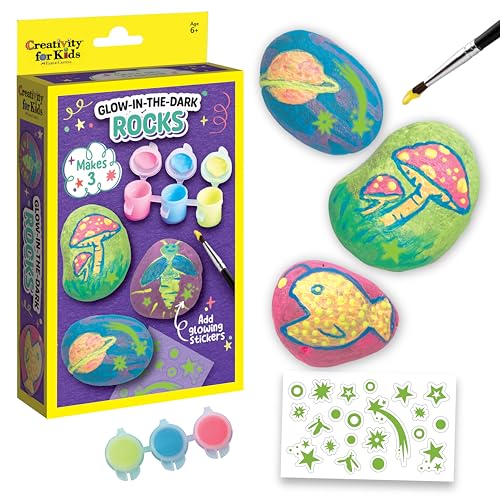 0092633320662 - CREATIVITY FOR KIDS GLOW IN THE DARK ROCK PAINTING MINI KIT: ARTS AND CRAFTS FOR KIDS AGES 6-8+, STOCKING STUFFERS AND GIFTS FOR KIDS, ROCK PAINTING ARTS AND CRAFTS