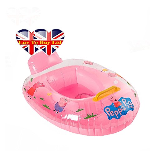 9301157182467 - PEPPA PIG INFLATABLE SWIM BOAT FOR CHILDREN SWIMMING TOY WITH PUMP (BLUE & PINK) (PINK)