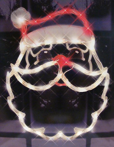 0009312432769 - NORTHLIGHT 18 IN. LIGHTED SANTA CLAUS FACE CHRISTMAS WINDOW SILHOUETTE DECORATION