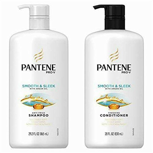 9320971400823 - PANTENE PRO-V SMOOTH AND SLEEK WITH ARGAN OIL SHAMPOO 29.2 FL OZ AND CONDITIONER 28 FL OZ COMBO WITH PUMP