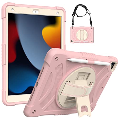 9326663699018 - 10.2 INCH CASE COMPATIBLE WITH IPAD (2021/2020/2019) SHOCKPROOF COVER FOR KIDS WITH PEN HOLDER 360° SWIVEL STAND WRIST STRAP SHOULDER STRAP