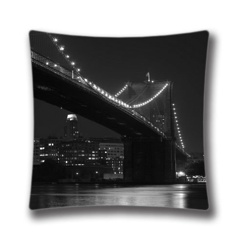 9327712691779 - BROOKLYN BRIDGE NEW YORK PATTERN 18X18 INCH (TWIN SIDES) SQUARE THROW PILLOW CASE ABSTRACT DECOR CUSHION COVERS,DIC30196