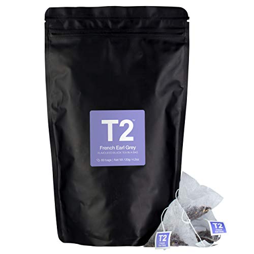 9330462057214 - T2 TEA - FRENCH EARL GREY BLACK TEA, BAGS IN A RESEALABLE BAG, 120G (4.2OZ), 60 TEA BAGS, 60COUNT