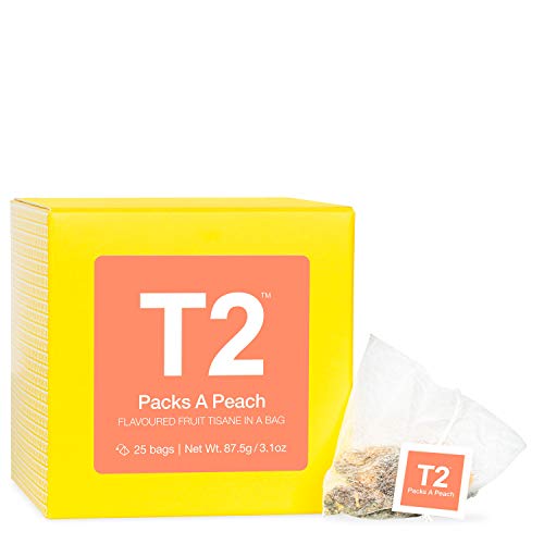 9330462138142 - T2 TEA PACKS A PEACH FRUIT TEA, 25 TEABAGS IN BOX, SUCCULENT FRUITY PEACH TISANE